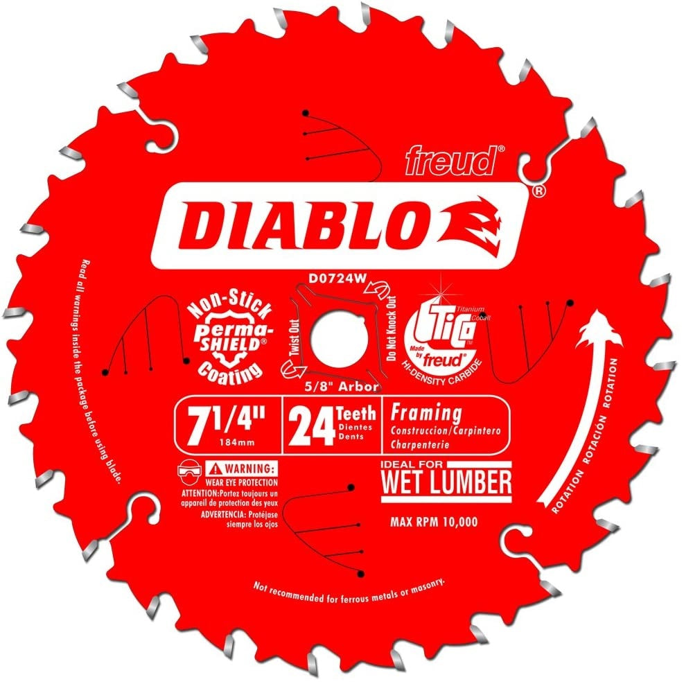 Diablo D0724W Circular Saw Blade, 7-1/4 Inch