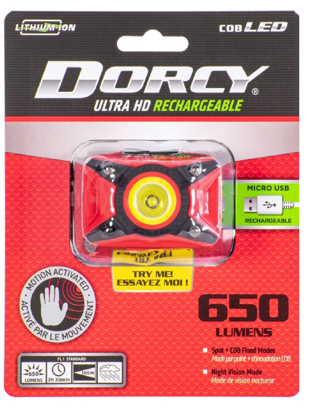 Dorcy Ultra HD 41-4337 Rechargeable Headlamp, Red
