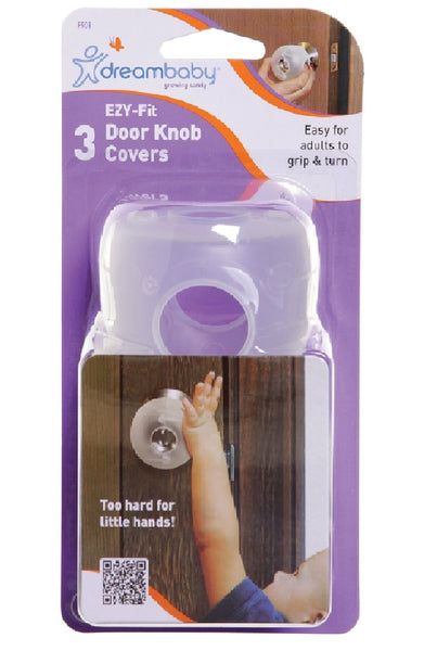 Dreambaby L908A EZY-Fit Door Knob Covers, Translucent, Plastic