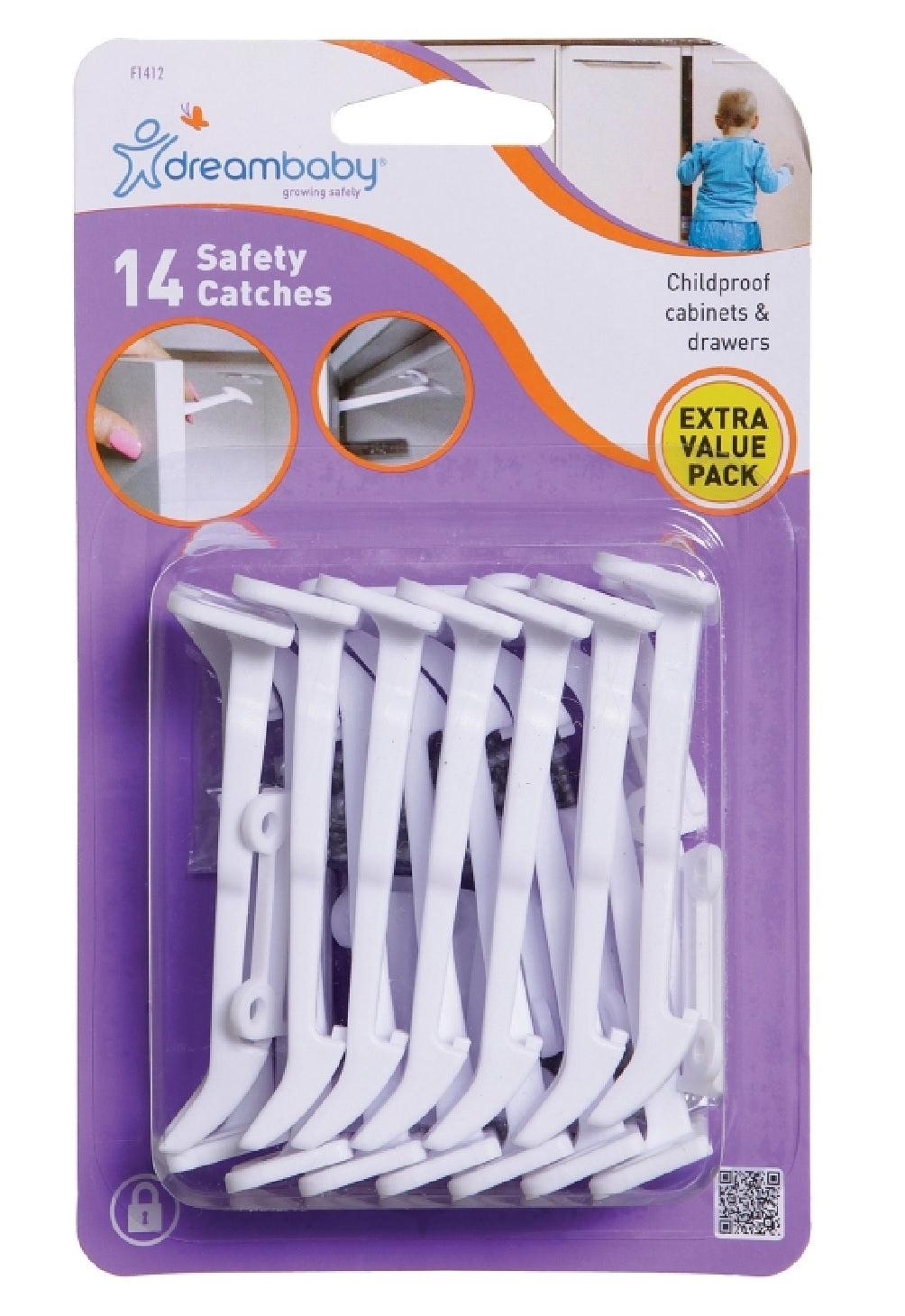Dreambaby L1412 Secure Safety Catches, White, Plastic