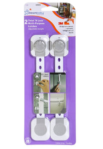 Dreambaby L1442 Twist 'N Lock Multi-Use Latch, Plastic Adhesive