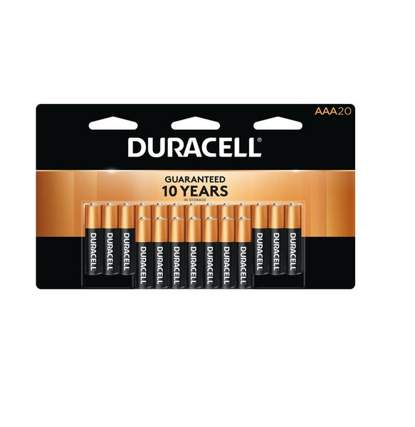 Duracell MN2400B20 Alkaline Battery, Black/Copper, AAA