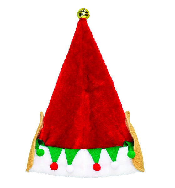 Dyno 0408141-2 Christmas Elf Ear Santa Hat, Plush, 17 inch
