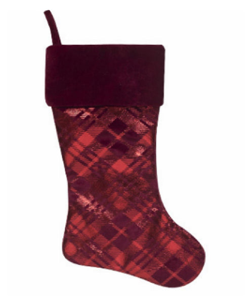 Dyno Seasonal Solution 1209617-1 Christmas Red Diag Stocking, 20 Inch