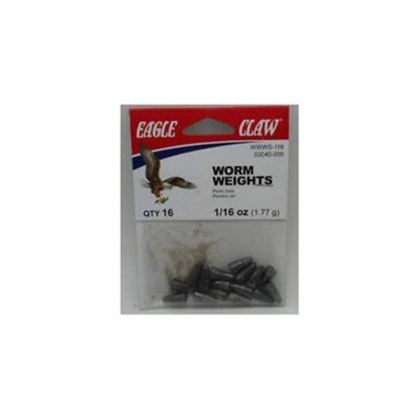 Eagle Claw 0848-3504 Steel Worm Weight, 1/16 Oz