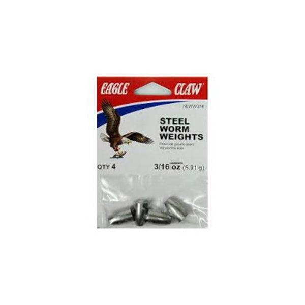 Eagle Claw 0848-3388 Steel Worm Weight, 3/16 Oz