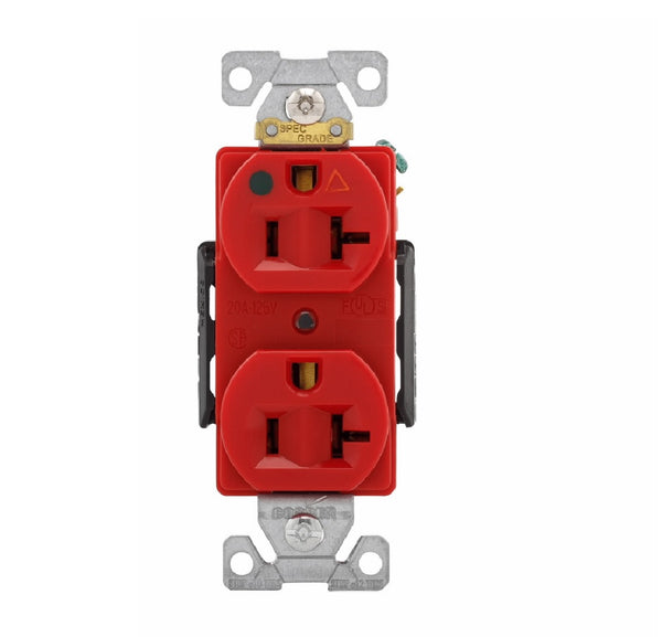 Eaton IG8300RD Duplex Receptacle, Red