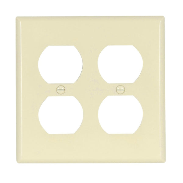 Eaton 2150LA-BOX 2-Gang Standard-Size Duplex Receptacle Wallplate, Light Almond