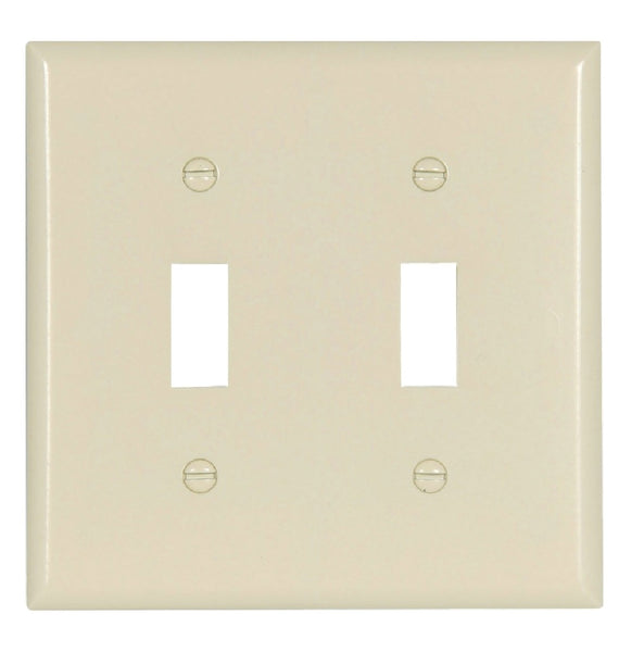 Eaton 2139LA-BOX 2-Gang Standard-Size Wallplate, Light Almond