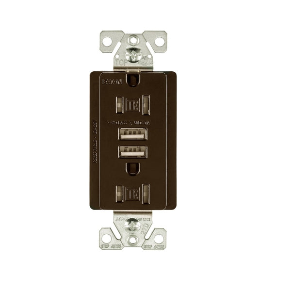 Eaton TR7755RB-KB-L Combination USB Receptacle, Thermoplastic