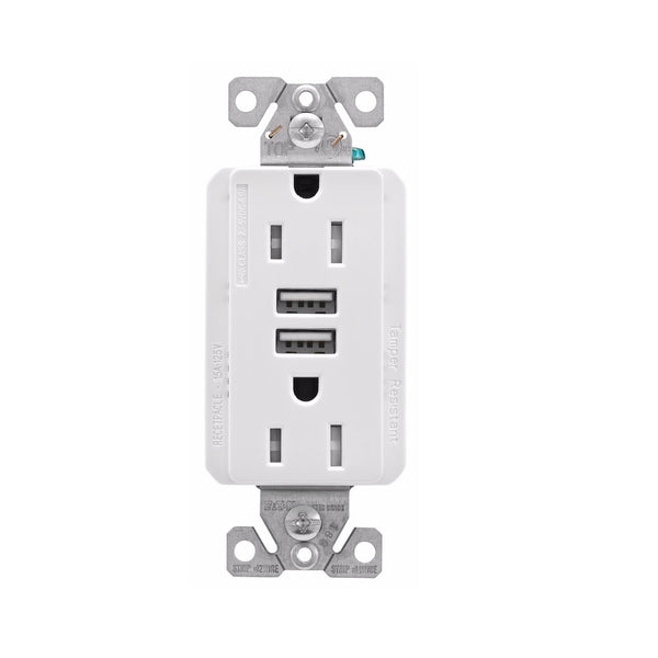 Eaton TRUSB5A15W-K-L Cooper Wiring Duplex Receptacle