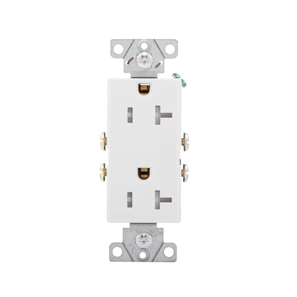 Eaton TR1307W-BOX Duplex Receptacle, 20 A, 2-Pole, 5-20R, White