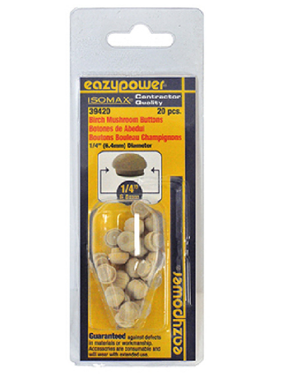 Eazypower 30346 Dowel Mushroom Plug, 20 Piece
