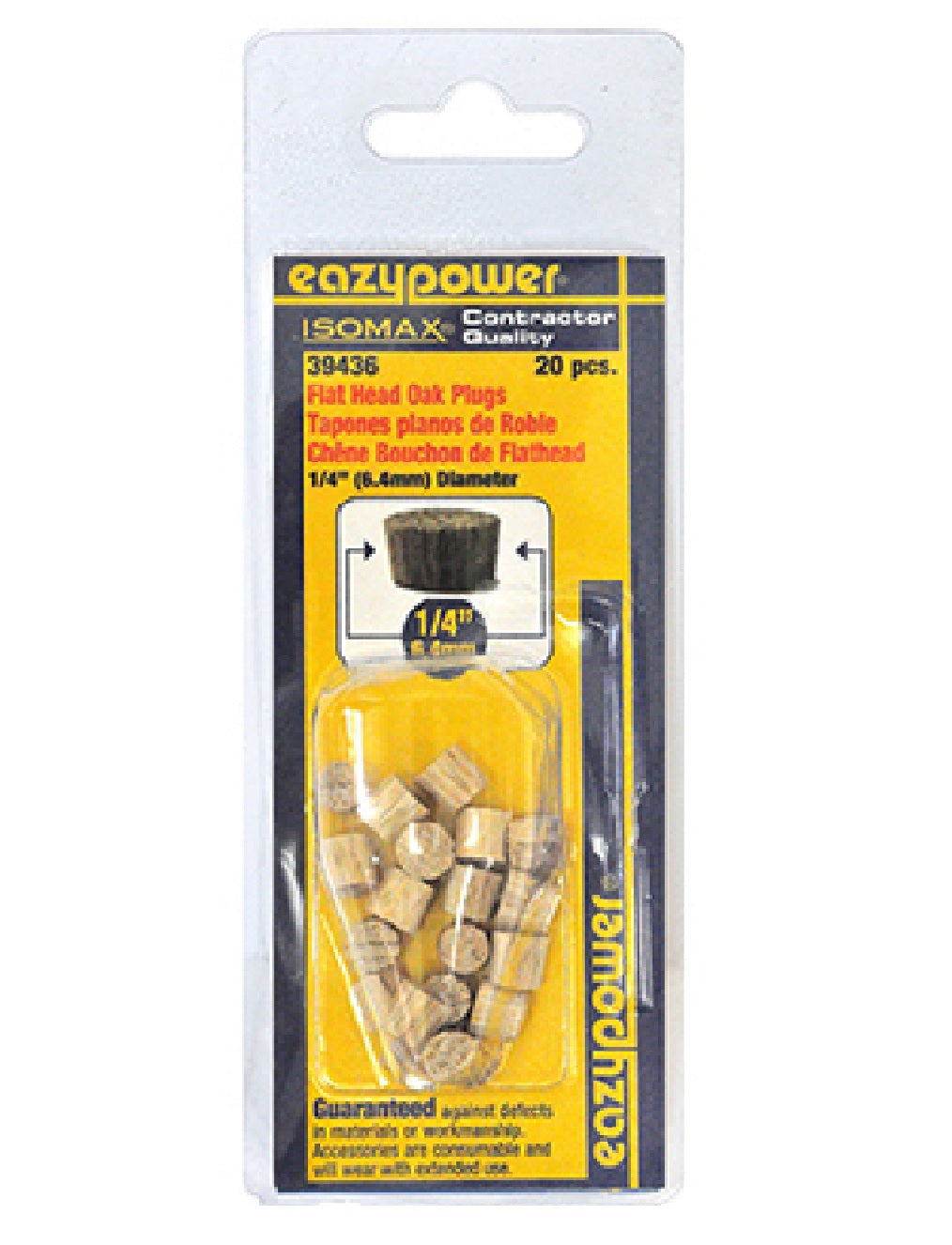 Eazypower 30221 Flat Head Dowel Plug, 20-Pack