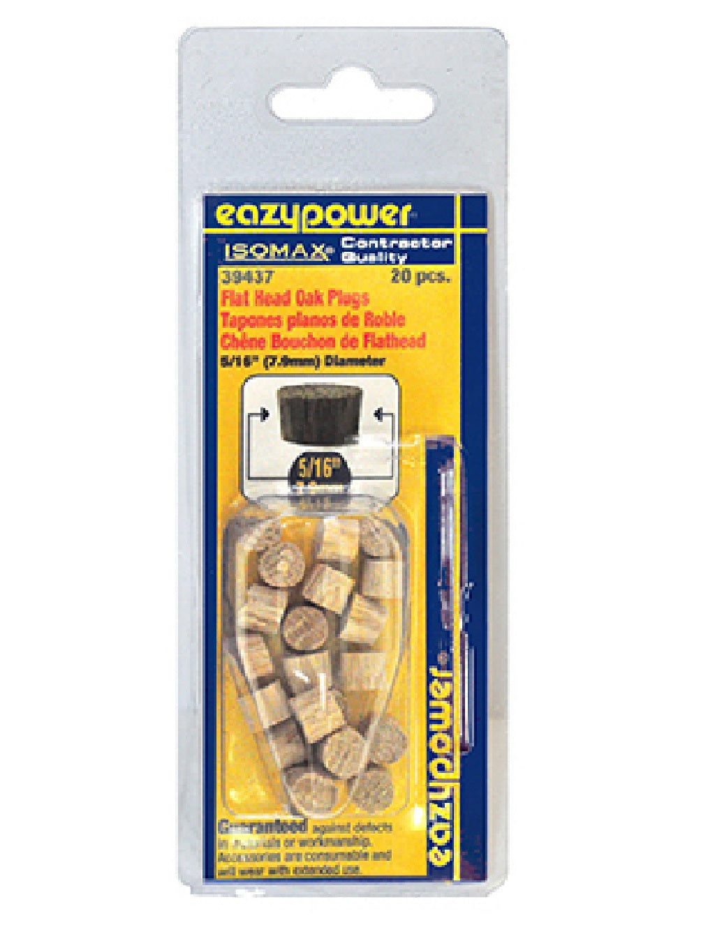 Eazypower 30222 Flat Head Dowel Plug, 20-Pack
