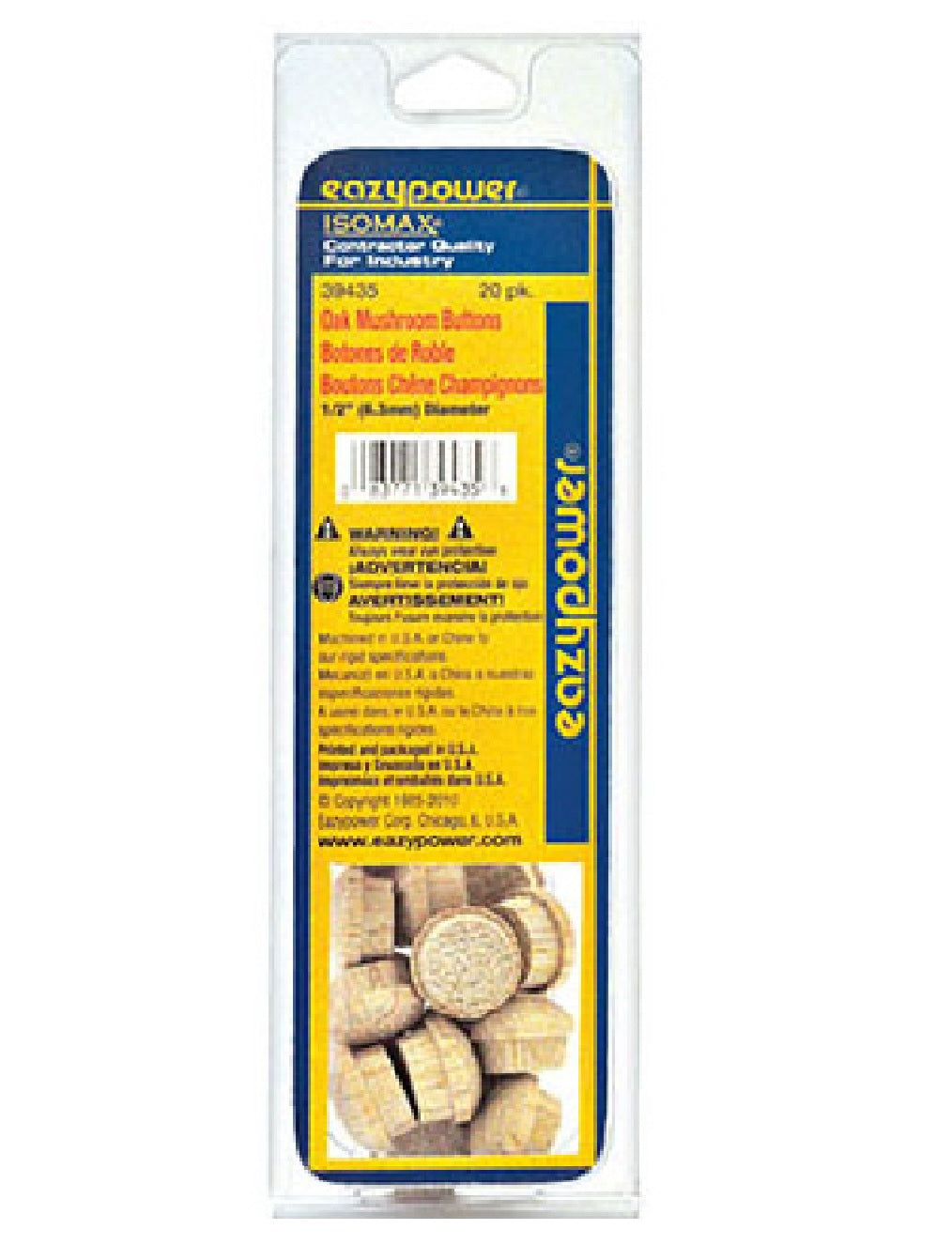 Eazypower 30220 Mushroom Oak Plug, 20-Pack