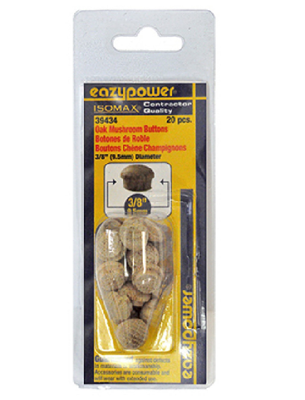 Eazypower 30219 Oak Mushroom Plug, 20 Piece