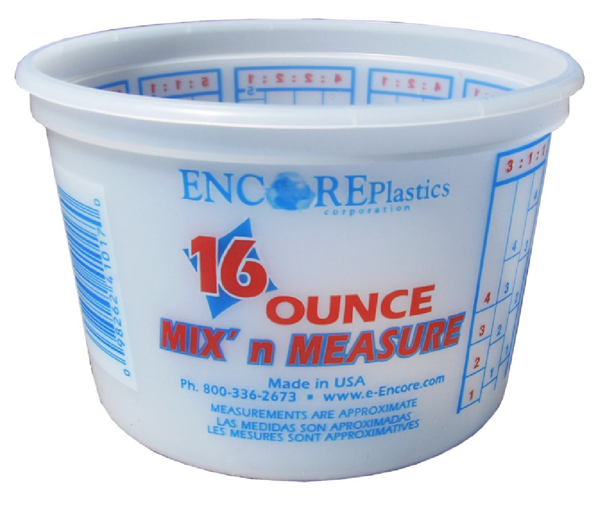 Encore Plastics 300352 Measure Plastic Container, 16 Ounce