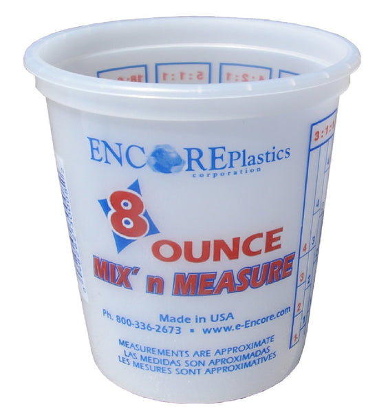 Encore Plastics 300338 Mix'n Measure Cup with Ratios, 8 Ounce