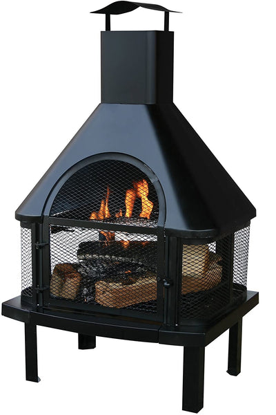 Endless Summer WAF1013C Wood Burning Outdoor Fireplace, Black