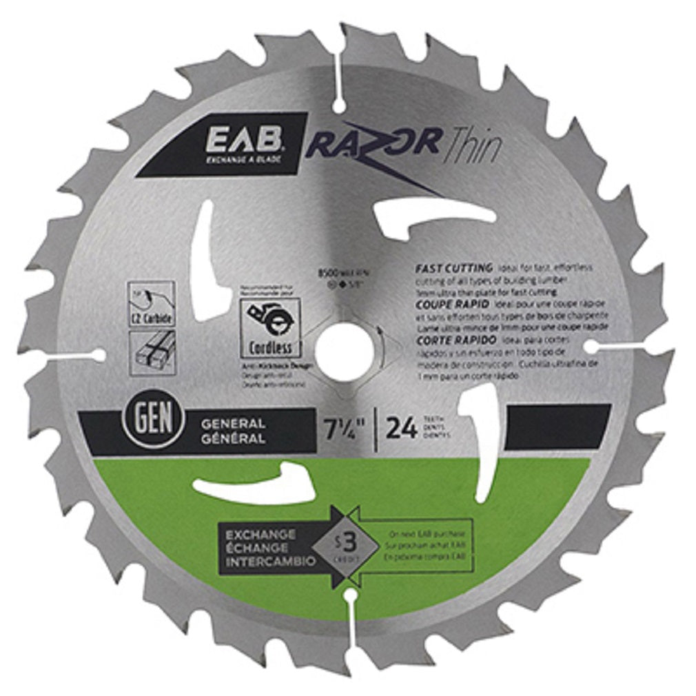 Exchange-A-Blade 1011952 Circular Saw Blade, 7-1/4 Inch x 24 Tooth
