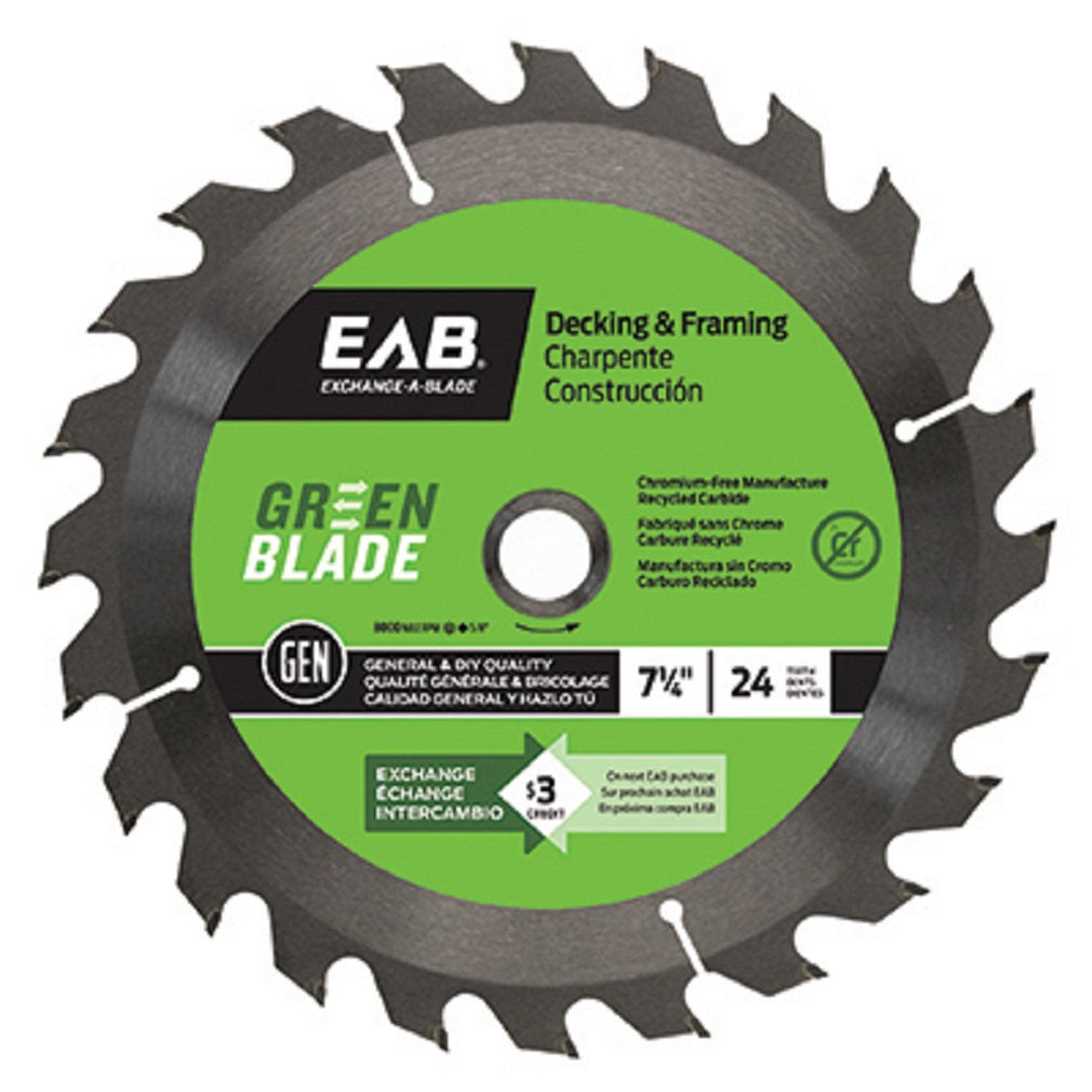 Exchange-A-Blade 1110052 Circular Saw Blade, 7-1/4 Inch x 24 Tooth