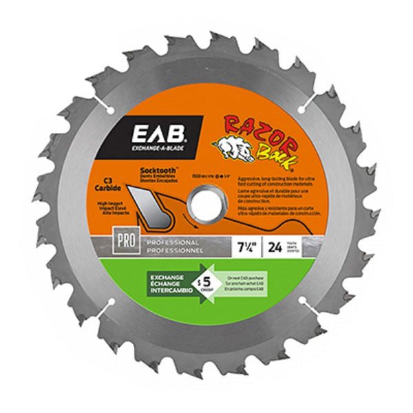 Exchange-A-Blade 1016092 Circular Saw Blade, 6-1/2 Inch x 24 Tooth