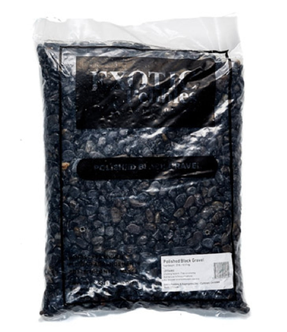 Exotic Pebbles & Aggregates PB20-0510 Polished Black Gravel Bag