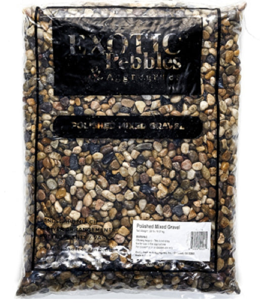 Exotic Pebbles & Aggregates PM20-0510 Polished Mixed Gravel, 20 Lbs