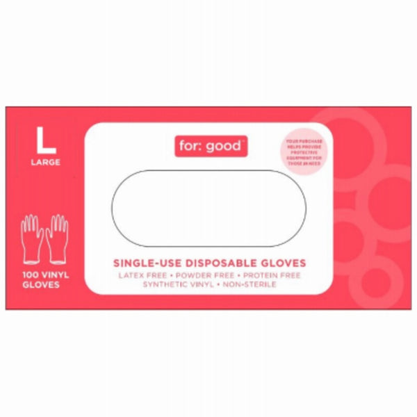 FC Brands FGVG100C-L Single-Use Disposable Exam Gloves, Large