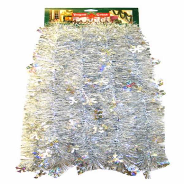 FC Young 0SF0 Christmas Snowflakes Garland, Silver