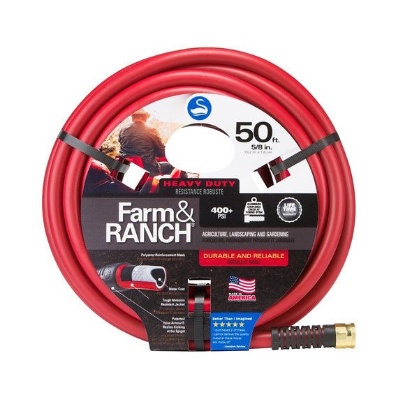 Swan SNFR58050 Farm & Ranch Garden Hose, Red, 5/8 inches X 50 Ft