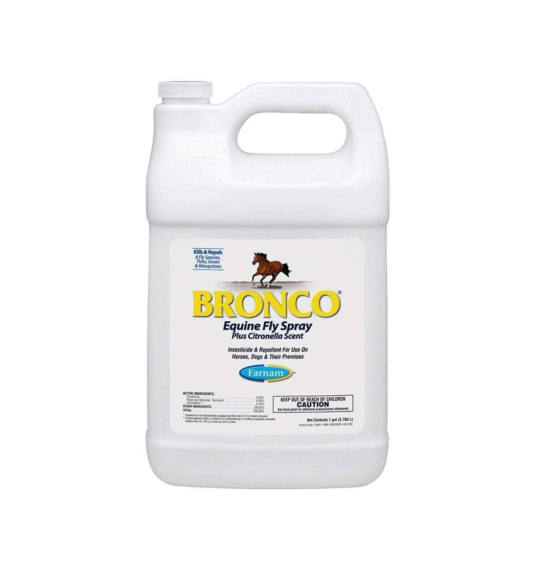 Farnam® 100502327 Bronco® Equine Fly Spray Plus Citronella Scent, 1-Gallon