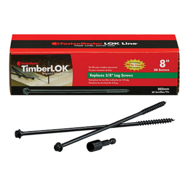 FastenMaster FMTLOK08-50A Timberlok Screw, 8 Inch, 50 Pack