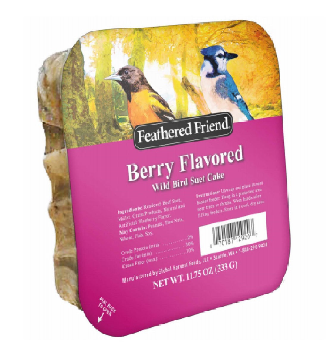 Feathered Friend 14374 Berry Flavor Wild Birds Suet Cake