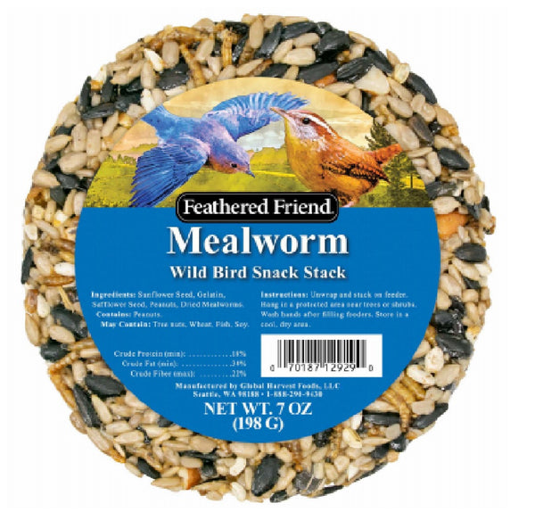 Feathered Friend 14385 Mealworm Wild Bird Snack Stack, 7 Oz