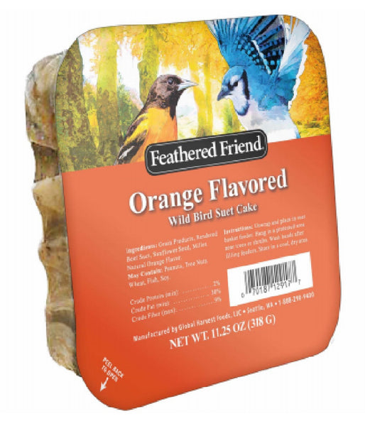 Feathered Friend 14371 Orange FlavorSuet Wild Birds Suet Cake