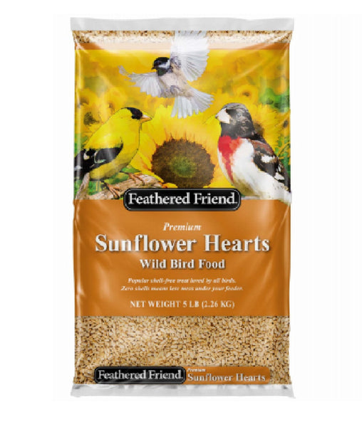 Feathered Friend 14403 Sunflower Hearts Wild Bird Food, 5-Lbs