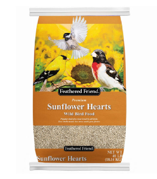 Feathered Friend 14415 Sunflower Hearts Wild Bird Food, 40-Lbs