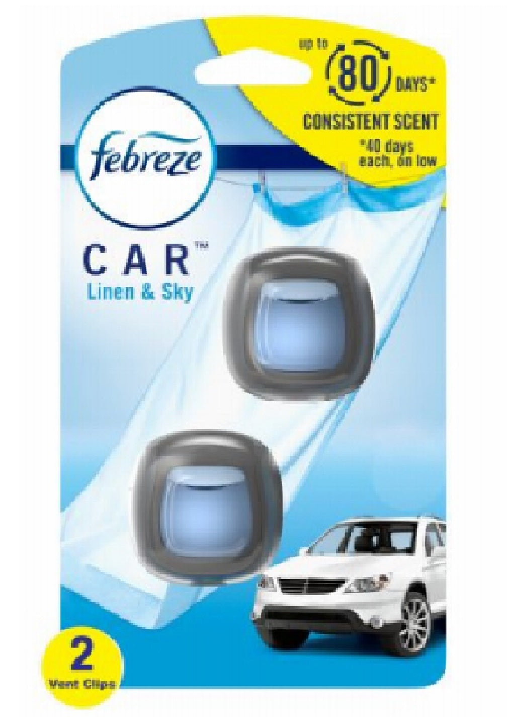 Febreze 01052 Car Vent Clip, Linen & Sky