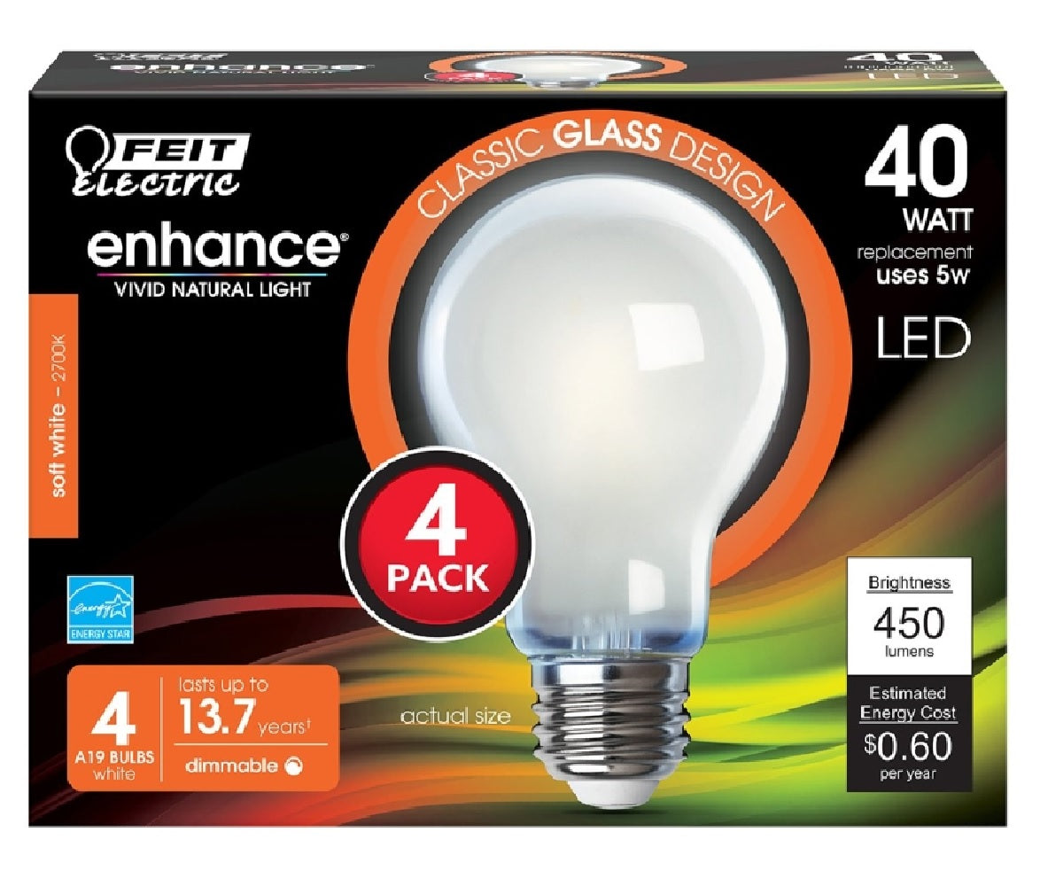Feit Electric A1940/927CA/FIL/4 Enhance Dimmable A19 Filament LED Bulb