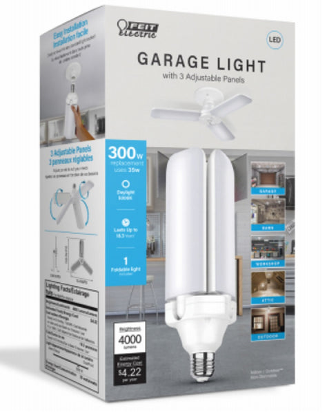 Feit Electric ADJ4000/5K/LED Frosted LED Garage Light Bulbs, 300 Watts