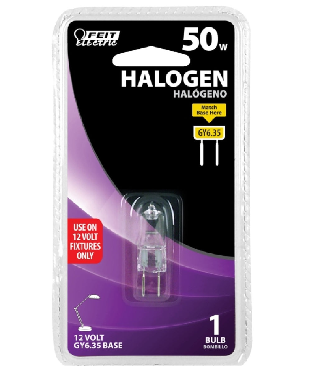 Feit Electric BPQ50T4 Halogen Light Bulb, 50 Watts, 12 Volt
