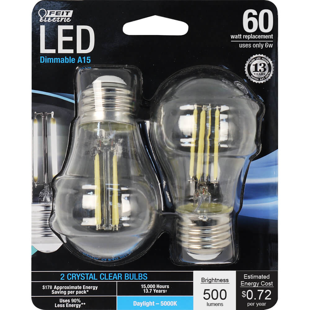 Feit Electric BPA1560/850/LED/2 Dimmable LED Light Bulb, 6 Watts, 120 Volt