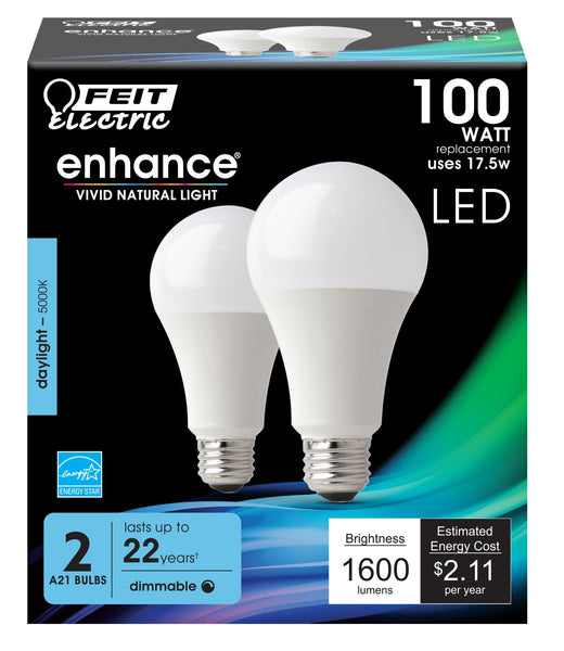 Feit Electric OM100DM/950CA/2 Enhance Dimmable LED Light Bulb, 17.5 Watts