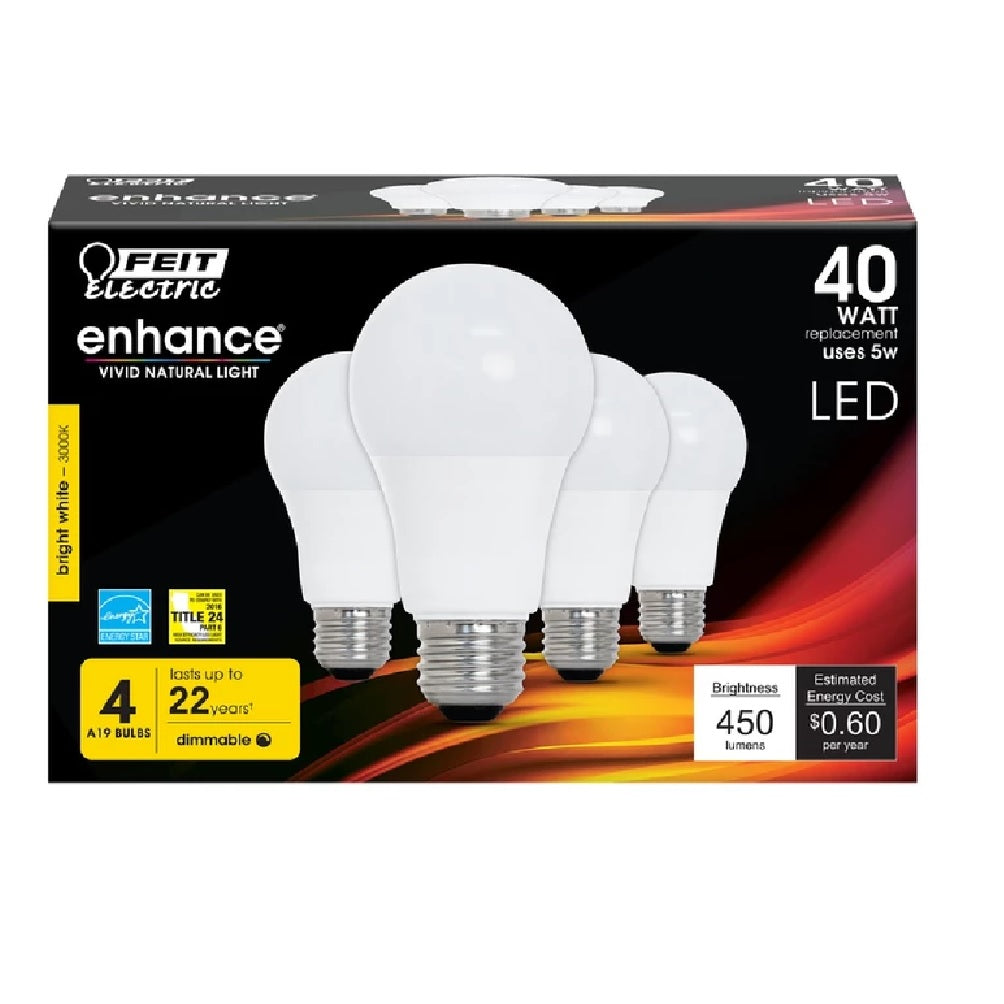 Feit Electric OM40DM/930CA/4 Enhance Dimmable LED Bulb, 5 Watts