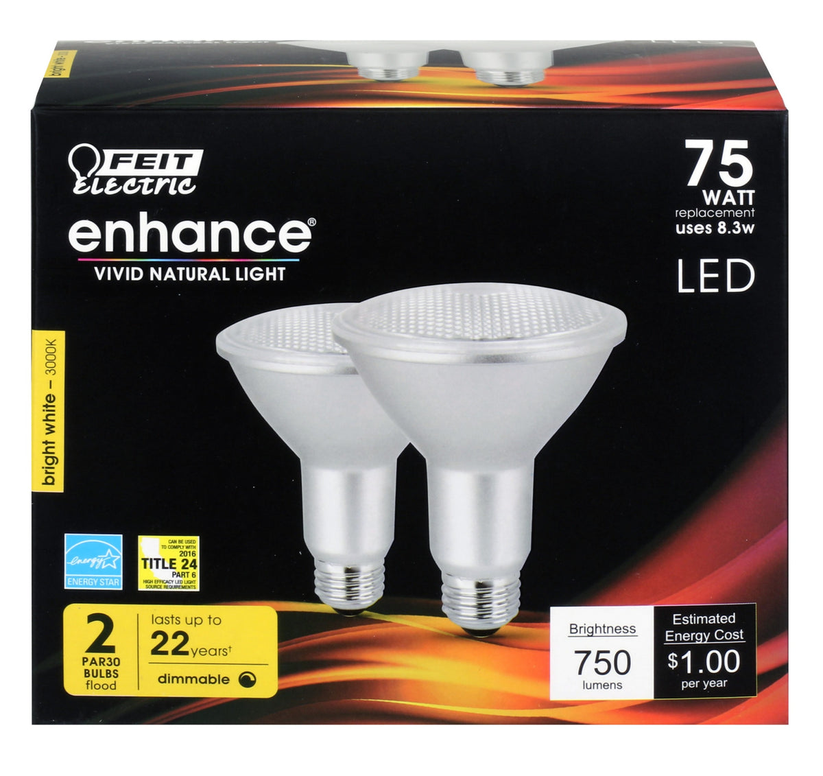 Feit Electric PAR30LDM/930CA/2 Enhance PAR30 Dimmable LED Flood Light, image size:1200x1131