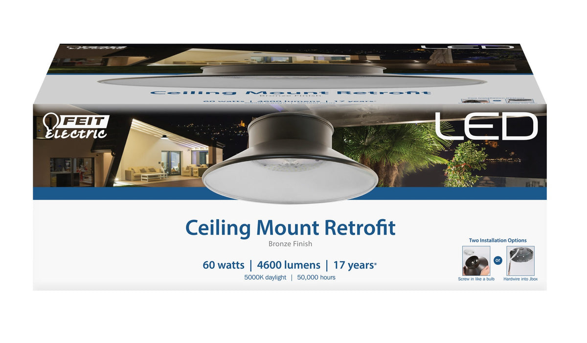 Feit Electric S12CMRF/850/BZ LED Ceiling Fixture, Bronze