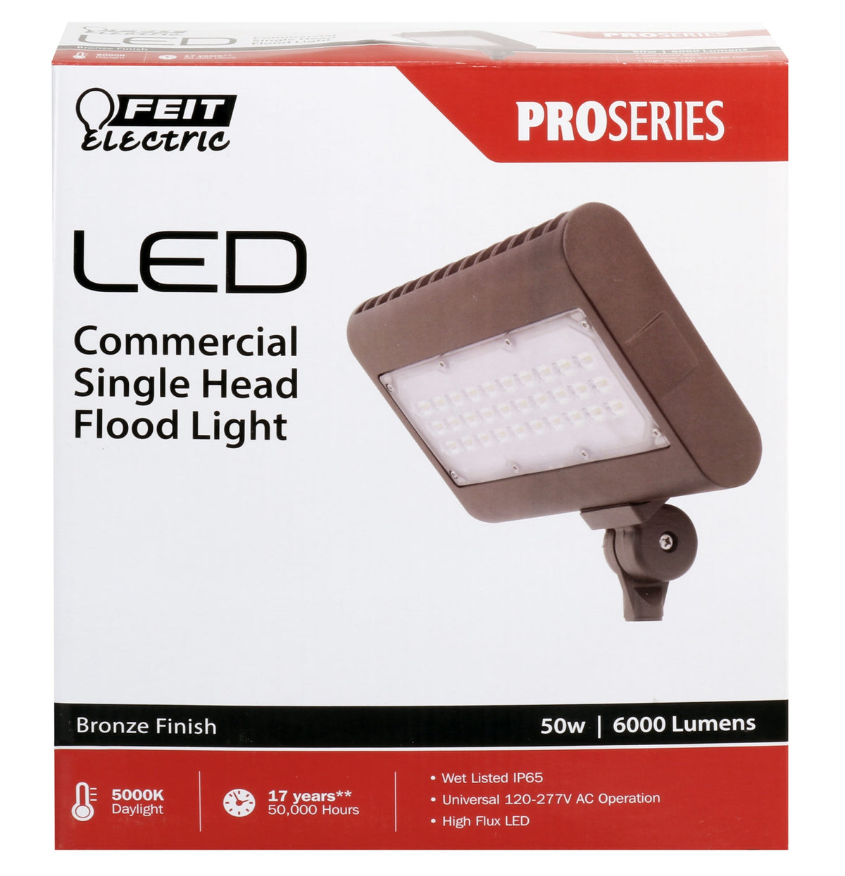 Feit Electric S8.5CSFL/850/BZ Proseries LED Flood Light, 50 Watts
