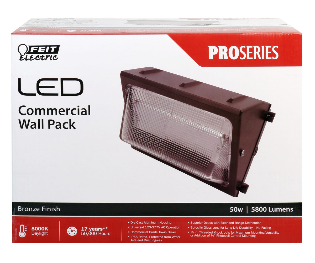 Feit Electric S15CWPK/850/BZ Proseries LED Wall Pack, 50 Watts